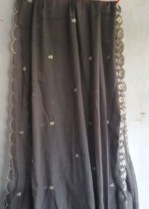 Elegant Grey Embroidered Gharara Suit