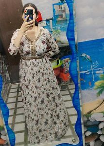 Beautiful Floral Ethnic anarkali gown with dupatta