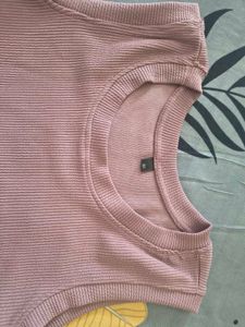 Lilac Ribbed Knit &amp; Mesh Top Set