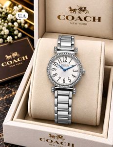 Gold Coach Watch with Crystal Bezel PREMIUM QUALIT
