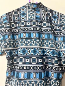 Stylish Geometric Print Short Sleeve Shirt