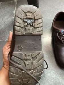 kids Brown Leather Lace-Up Shoes