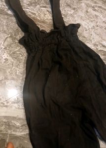 Dark Wash Denim Jumpsuit with Zipper