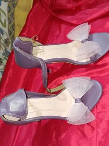Purple Bow Detail Heels