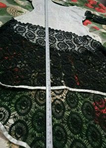 Stylish Black &amp; light cream Lace Kurta