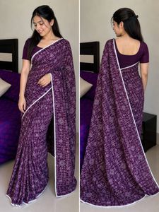 Beautiful Purple Printed Saree