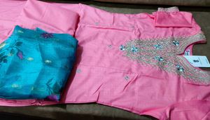 Beautiful Pink Embroidered Kurta Set