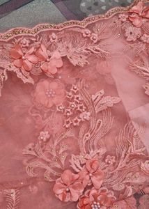 Exquisite Pink Floral Embellished Saree