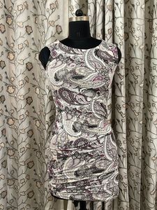Stylish Paisley Print Ruched Dress