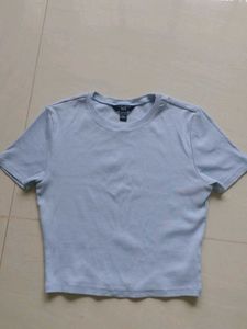 Light Blue Basic Crop Top