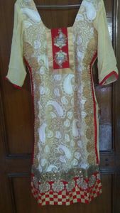Price drop Red and cream party wear suit