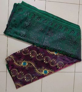 Green and Purple Banarasi silk Sari