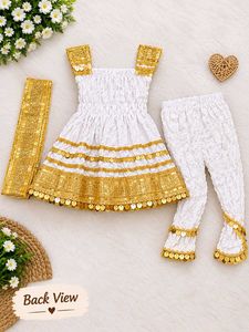 Sparkly White & Gold Ethnic Set