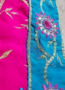 Elegant Pink n blue saree