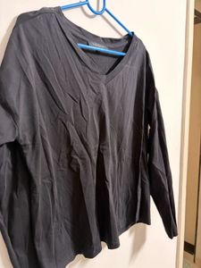 Gray Long Sleeve Top