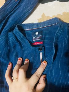 Men's Blue Striped Casual Shirt