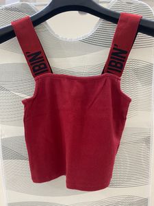 Vibing Red Ribbed Crop Top