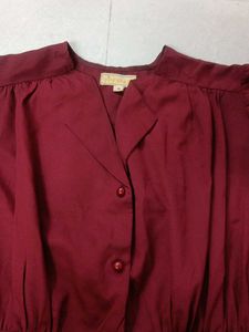 Maroon Top with Tie Details