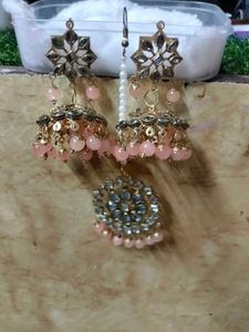 Punjabi Earrings And Maangtika