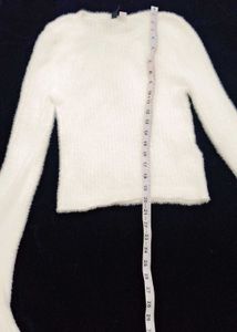 Fluffy White Cropped Sweater top
