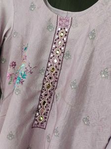 mauve Kurta Set with Dupatta