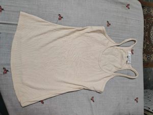 Cream Ribbed Camisole Top