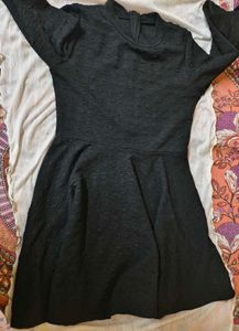 Chic Textured Black Dress