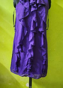 Purple Ruffle Mini Dress