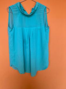 High Neck Sea Green Top