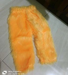 Cute Yellow Faux Fur Bunny Dress