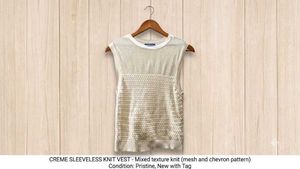 Cream Sleeveless Knit Vest