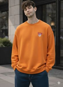 Orange Cartoon Graphic Sweatshirt