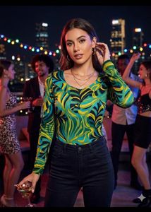 Psychedelic Print Long Sleeve Top