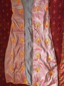 🍑 Peach &amp; Grey Ethnic Designer Gown 🍑