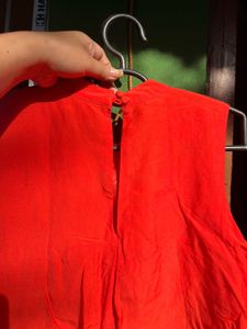 Bright Orange Tiered Dress