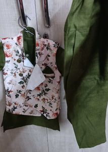 Boys Ethnic Set - Floral Waistcoat