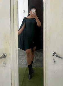 Chic Black Cape Dress