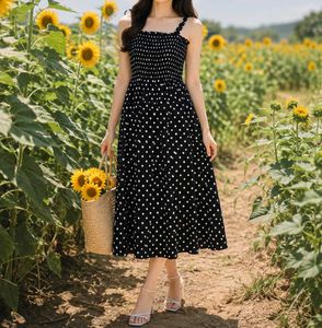 Chic Polka Dot Midi Dress