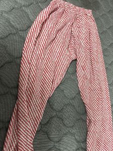 Stylish Red & White Striped Palazzos