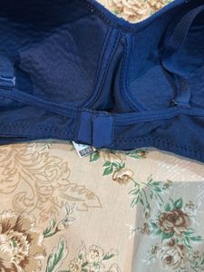 Navy Blue Padded Strapless Bra- 38 B