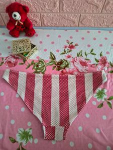 H&amp;M Red &amp; White Striped Mesh Bikini Bottom -