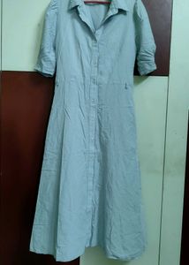 Elegant Blue Shirt Dress