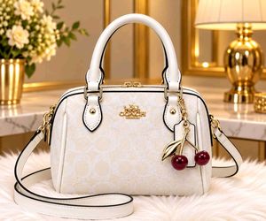 Coach Signature Cherry Charm Crossbody Bag