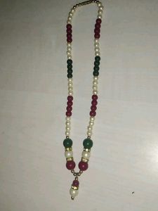 Red  with Green Purl