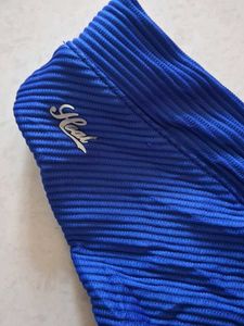 L Blue Textured Bikini Bottom
