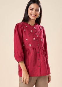 Akkriti By Pantaloons Embroidered Pink tunic
