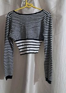 Striped Knit Crop Top