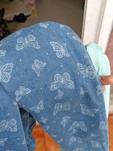 Cute Girls Butterfly Jeans &amp; Top Set