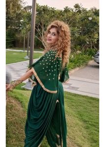 Elegant Emerald Green Top with Dhoti Pants 💚