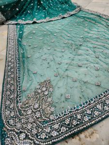 fully net diamond stone work saree with blouse